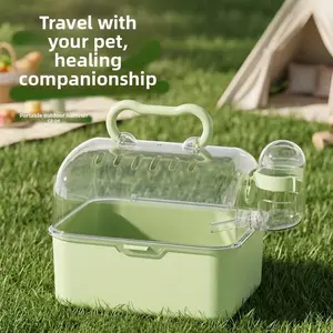 Transparent Acrylic Hamster Cage, Large Portable Handheld Pet Carrier, Ideal for Golden Syrian and Flower Dormice, Easy to Carry