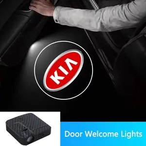 New Car Door Welcome Light LED Atmosphere Light Wireless Projector Ghost Shadow Lamp Fits For KIA KN Sportage Sorento Ceed Xceed Rio Cerato Picanto Niro Seltos Stonic
