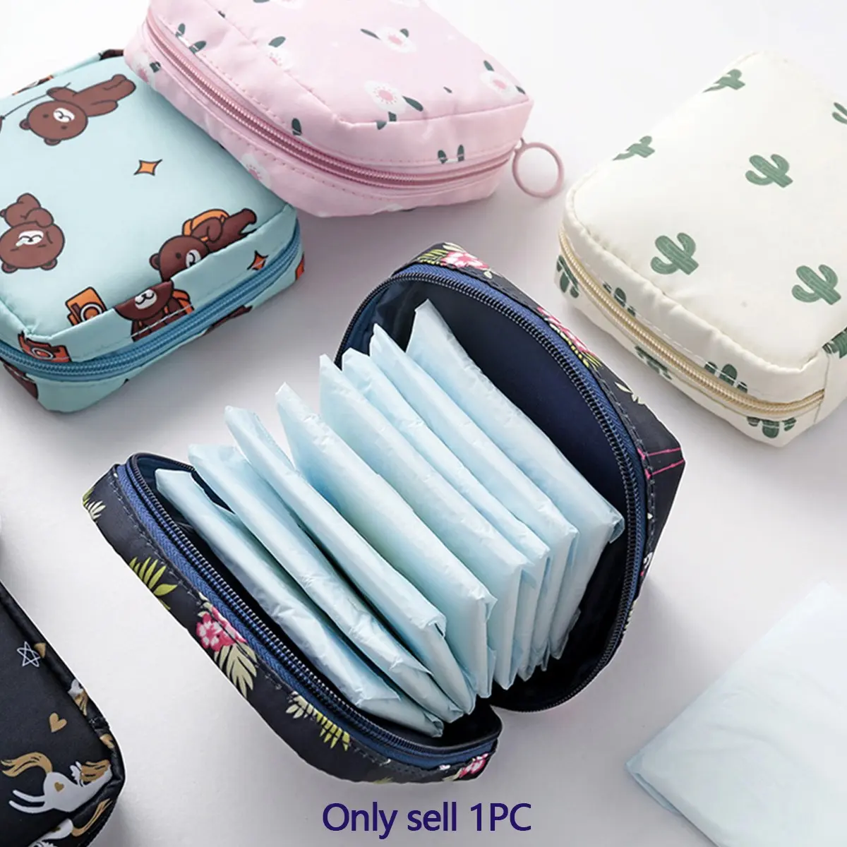 1pc Portable Sanitary Pad Storage Bag, Oxford Cloth Menstrual Pad Bag With Zipper, Fashionable And Practical Multifunctional Travel Storage Bag, Zipper Pouches - Great For Bathroom, Sanitary Pad And Young Lady Makeup