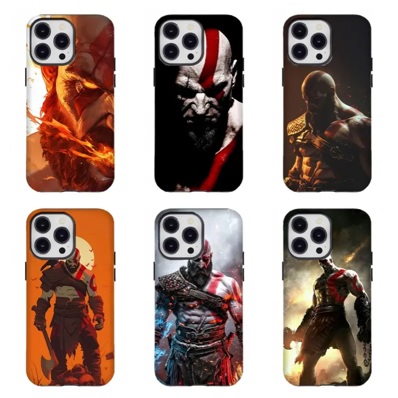 God of War Kratos Custom Phone Case - Hardcore Warrior Gaming Aesthetic Accessories, Shock Resistance Wireless Charging Compatible, Full Protection for iPhone 11-17 & Samsung S21-S25, Action Game Fan Gift