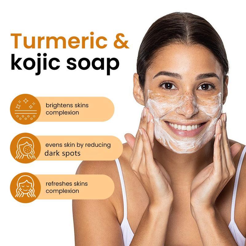 Kojic Turmeric Face Soap, Kojic Soap, Face Cleansing Soap, Turmeric Face and Body Soap, Kojic Face and Body Soap, Brightening Soap savon  artisanal