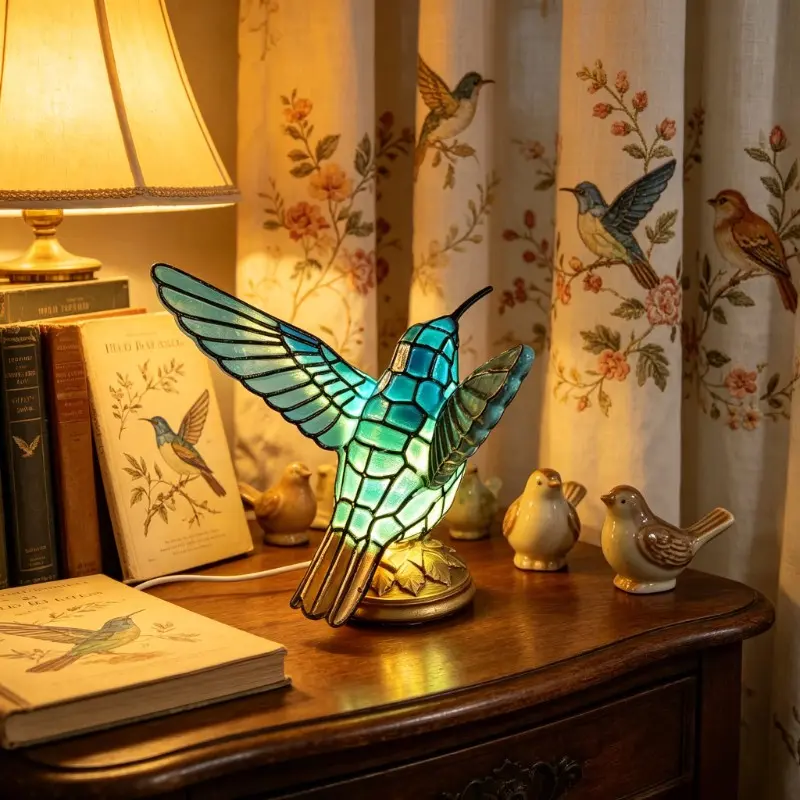 1pc Cute Hummingbird, USB Powered, Style, Vintage Animal Decor, Suitable for Light Luxury, Bohemian, Farmhouse Style Homes, Decorate Living Room, Bedroom, Desk, Creative Gift for Bird Lovers