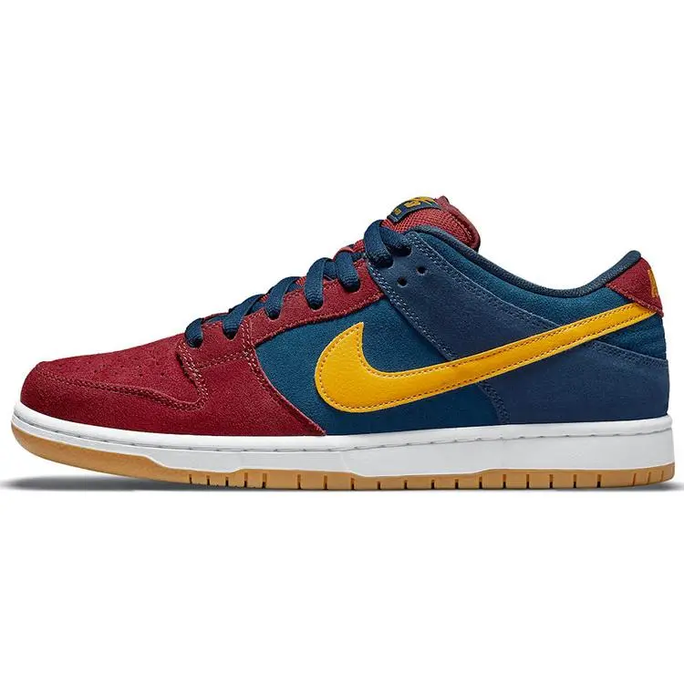 Nike Dunk SB Pro Barcelona Low-Top Skate Shoes for Men and Women in Red and Blue Verifiable, with credentials and supporting global authentication