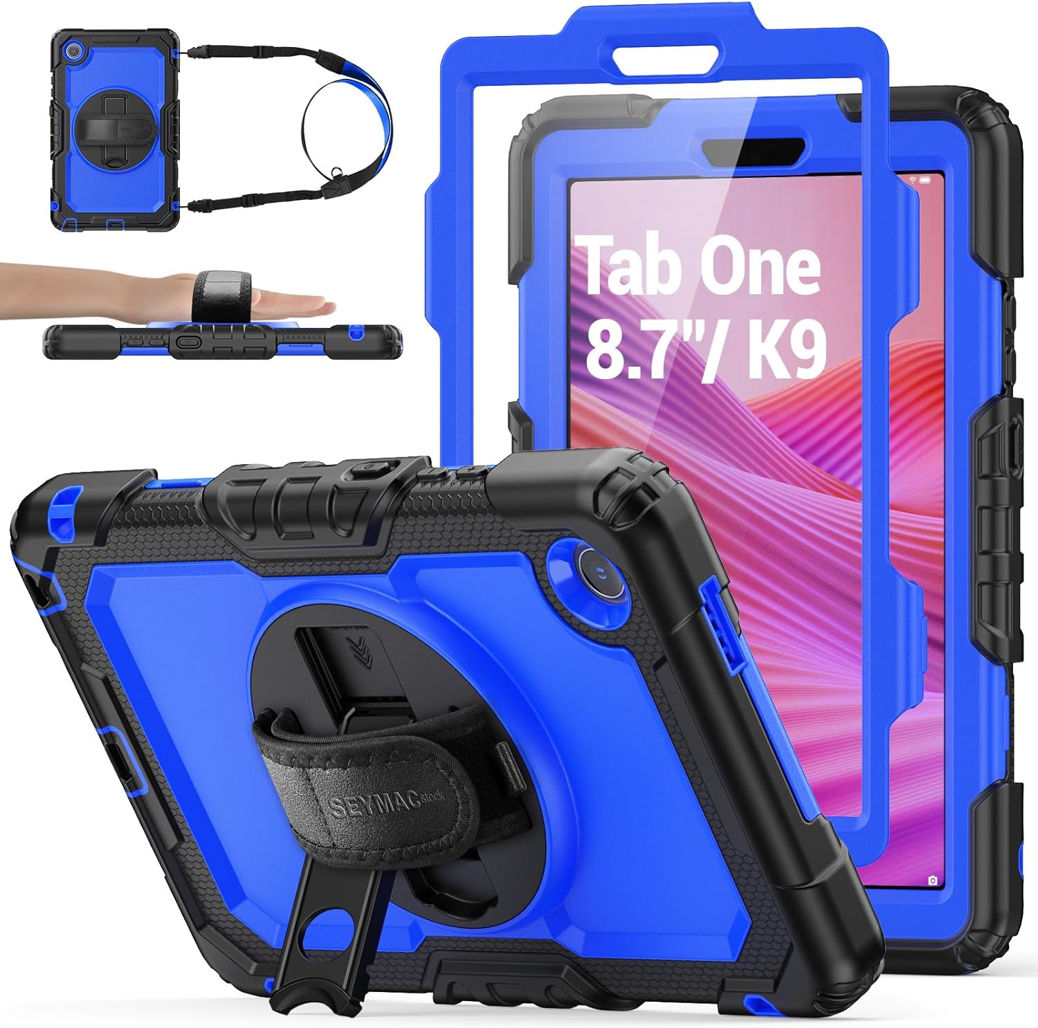 Tablet Case for Lenovo Idea Tab M11 Drop Proof 360 Rotate Stand with Strap Pen Holder and Screen