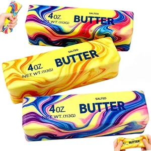 3pc Slow Rising Butter Squishy, Squishies Butter Squeeze Toys Pack Sensory Stress Relief Soft & Stretchy Fidget Toy for Party Favors Squishy Butter