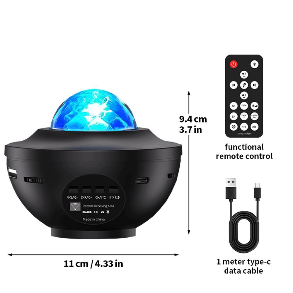 USB Powered Star Projector, Galaxy Projector with Remote Control, 3 in 1 Night Light Projector with Built-in BT Music Speaker, Starry Projector for Room