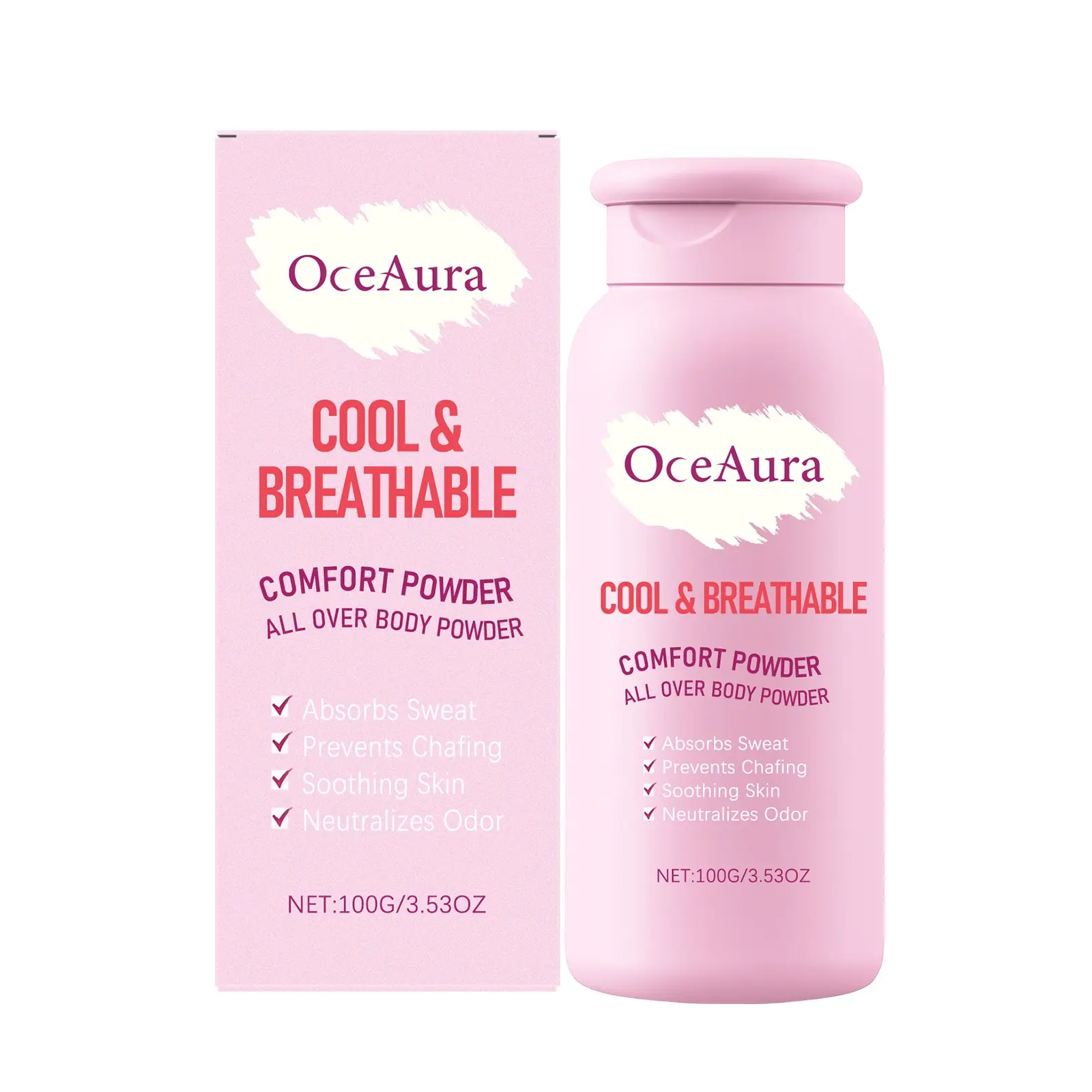 Oceaura Dry Body Powder, Large Capacity Family Pack, Post-Bath Body Care, Non-Sticky Comfort Formula, Moisture Control