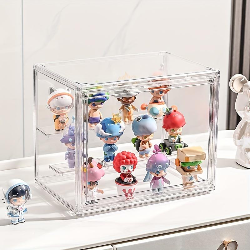 Transparent Display Cabinet, Three-Layer Adjustable Stackable Storage Box, Collectible Model Showcase, Summer Essential, Back-To-School Must-Have