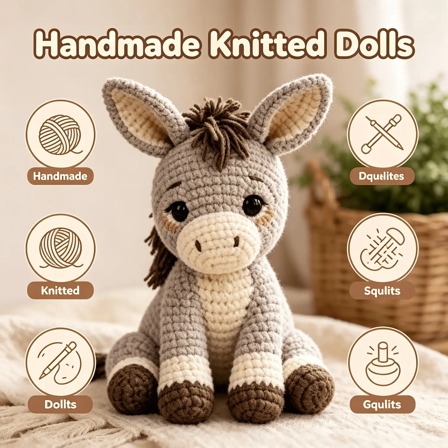 1pc DIY Crochet Kit for Beginners, Includes Yarn, Hook, Pdf Guide, Video Tutorial, Perfect for Home Decor Gifts, Easy to Use Craft Set, Crocheting Supplies