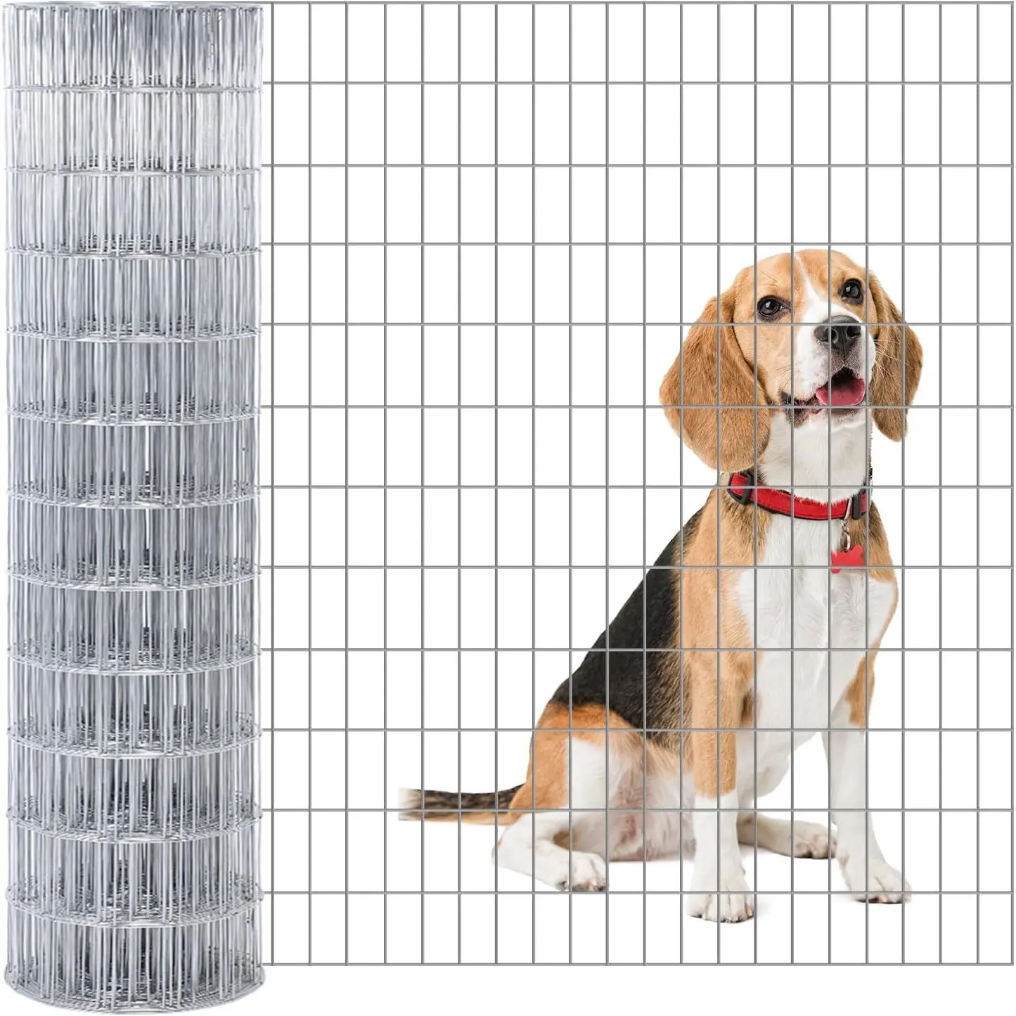 Welded Wire Mesh,  Galvanized Steel Wire Fence 15 Gauge 2x4 in Mesh, Heavy-Duty Stainless Chicken Wire Fencing for Hog Wire Fencing, Rabbit Fence, Dog Fence Garden Protection