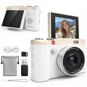 Portable Digital Camera for Students, Pocket Camera with 180° Flip Screen, Basic Level Dslr with Video & Photography Features