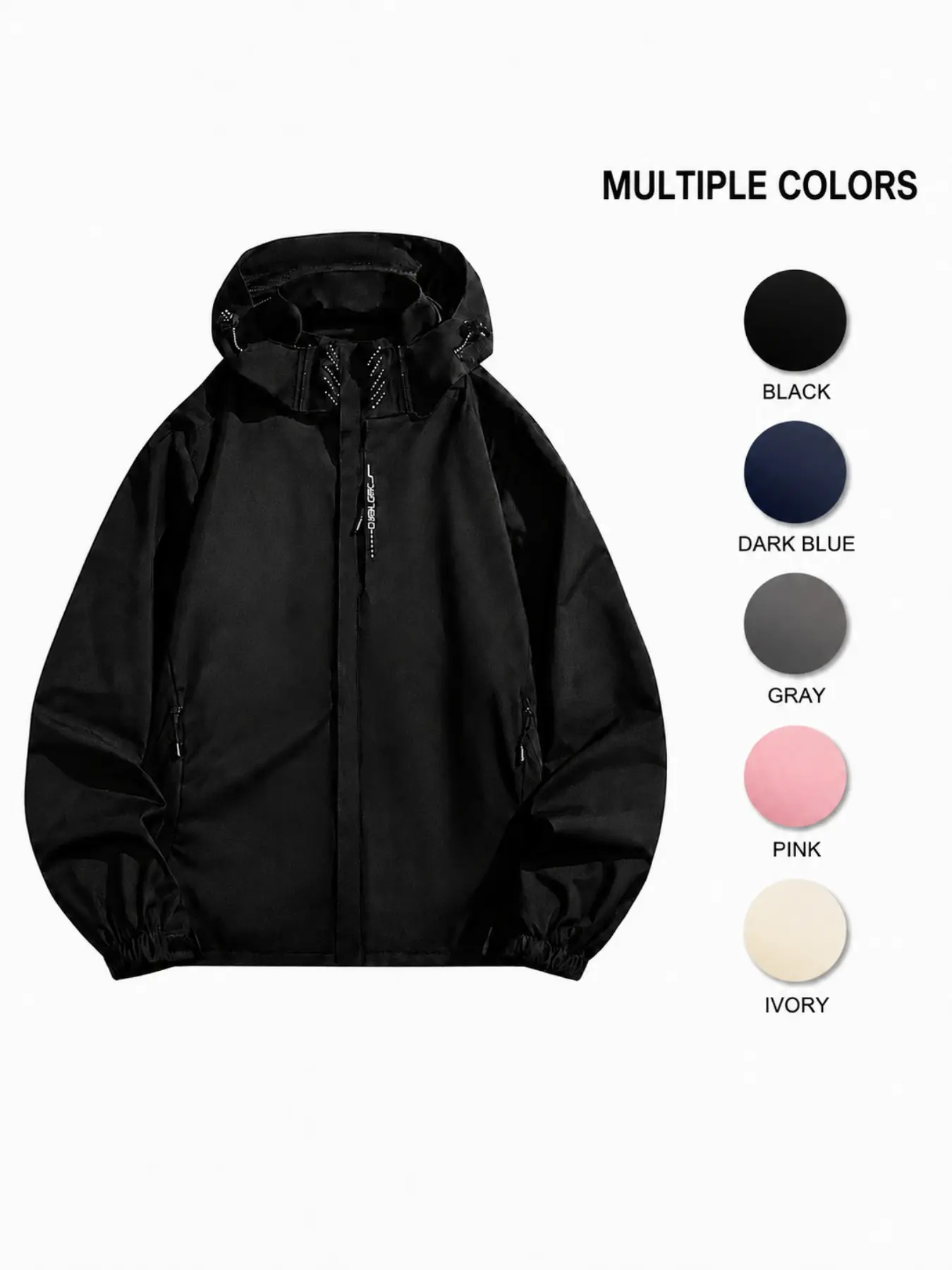 Unisex Outdoor Hooded Jacket, Lightweight Sporty Windbreaker, Anti-Wind Casual Coat, Zipper Pockets, Simple Design, Multiple Colors