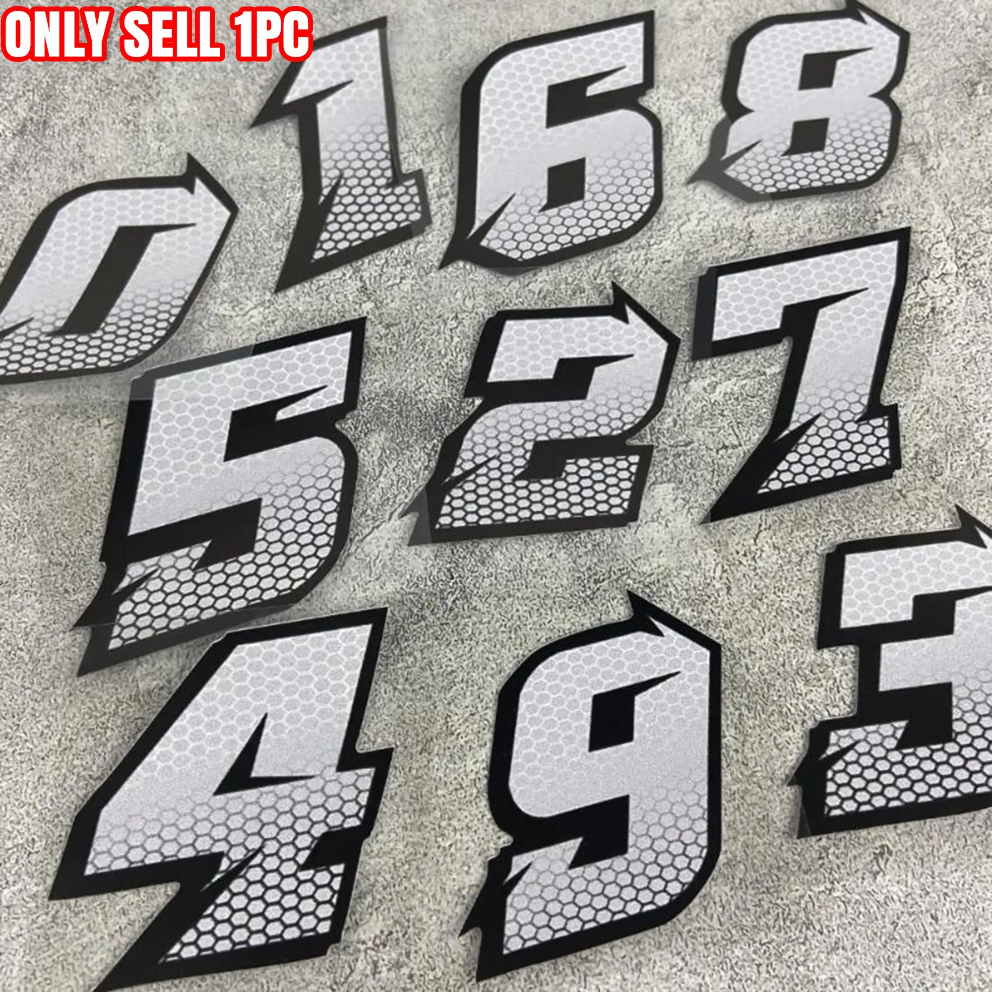 Number Pattern Car Sticker, Motorcycle Stickers, Waterproof Vinyl Decal, Suitable for Motorcycle Fuel Tank Side Panels Helmets Scooters Car Windows Windshields Body, Sticker Decals