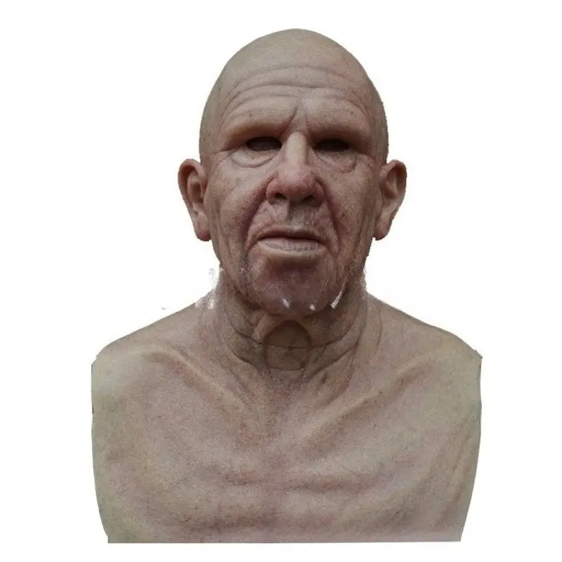 New Halloween Grandma Latex Character Mask Head Cover, Old Woman Bald Elderly Mask Factory Spot Goods