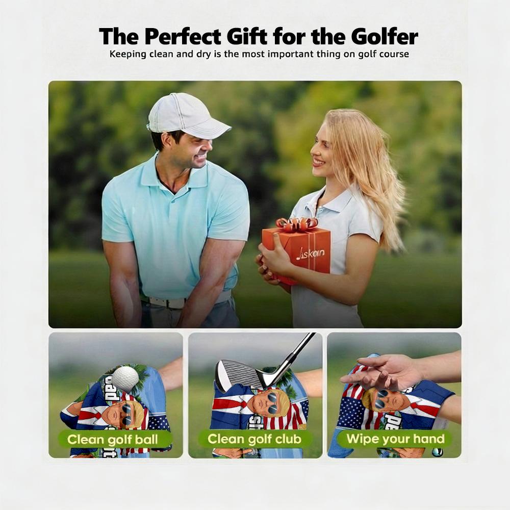 Curves & Clubs Trump Golf Towel| Trump 100 Dollar Bill Towel| American Towel| Funny Golf Towel| Golf Bag Accessory With Clip| Golf Towels For Golf Bags (Bad Shot)