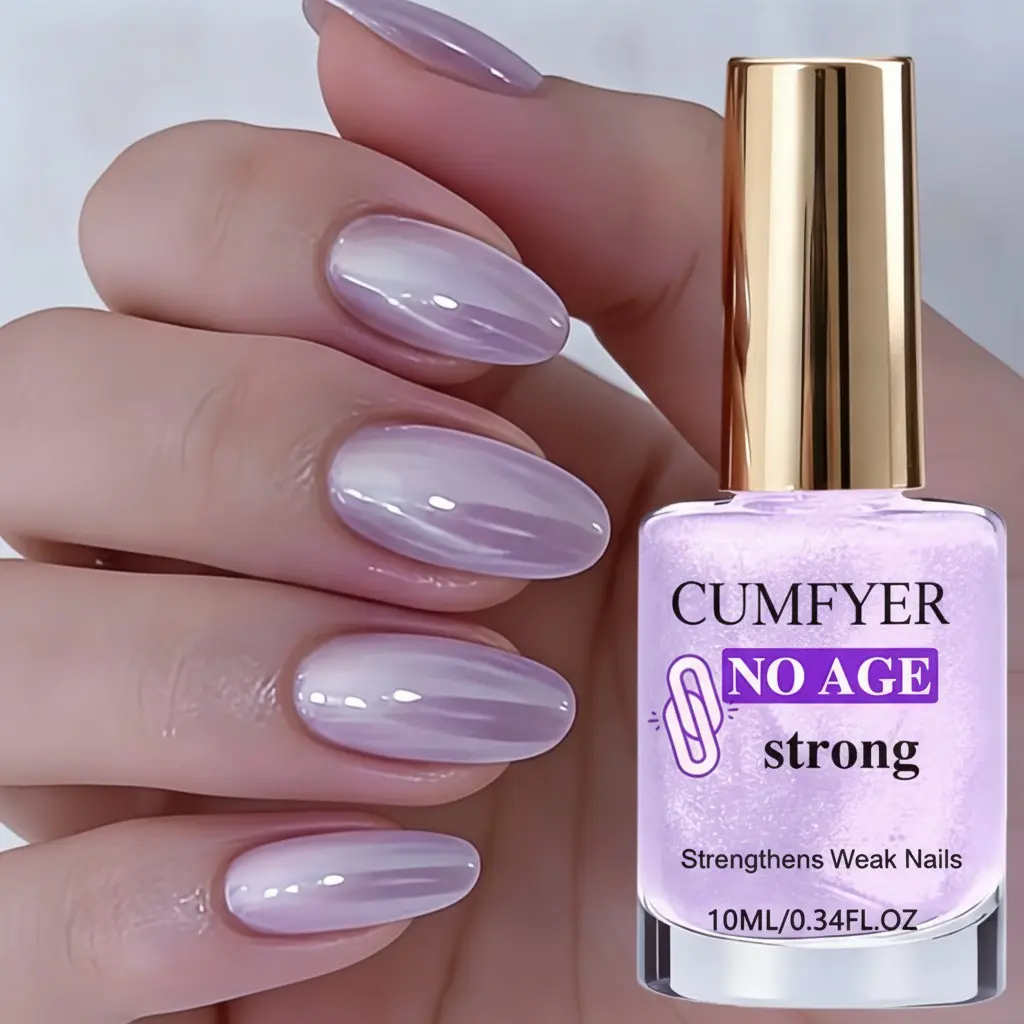 Purple Pearl Shell Nail Strengthener, Nail care product, Nail Care Liquid - Quick-dry without a UV lamp, alcohol-free, long-lasting smooth shine, clear and icy texture, perfect for daily commutes, parties, great for at-home DIY, beginner-friendly