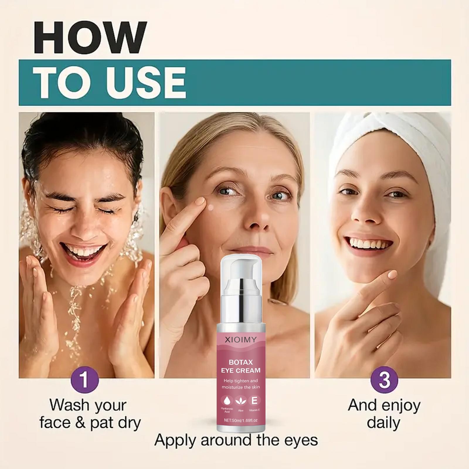 Botax Intense Hydrating Firming Eye Cream 50ML, Infused with Hyaluronic Acid & Aloe Vera, Vitamin E, Moisturizing & Brightening, All Skin Types, Balm