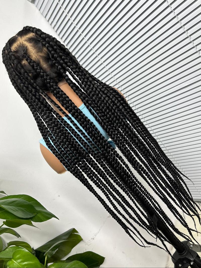 36 Inch Long Braided Lace Front Wigs for Women, Gorgeous Fluffy Wigs with Baby Hair, Synthetic Braided Full Lace Wigs for Party, Daily Use, Wigs That Look Like Real Hair