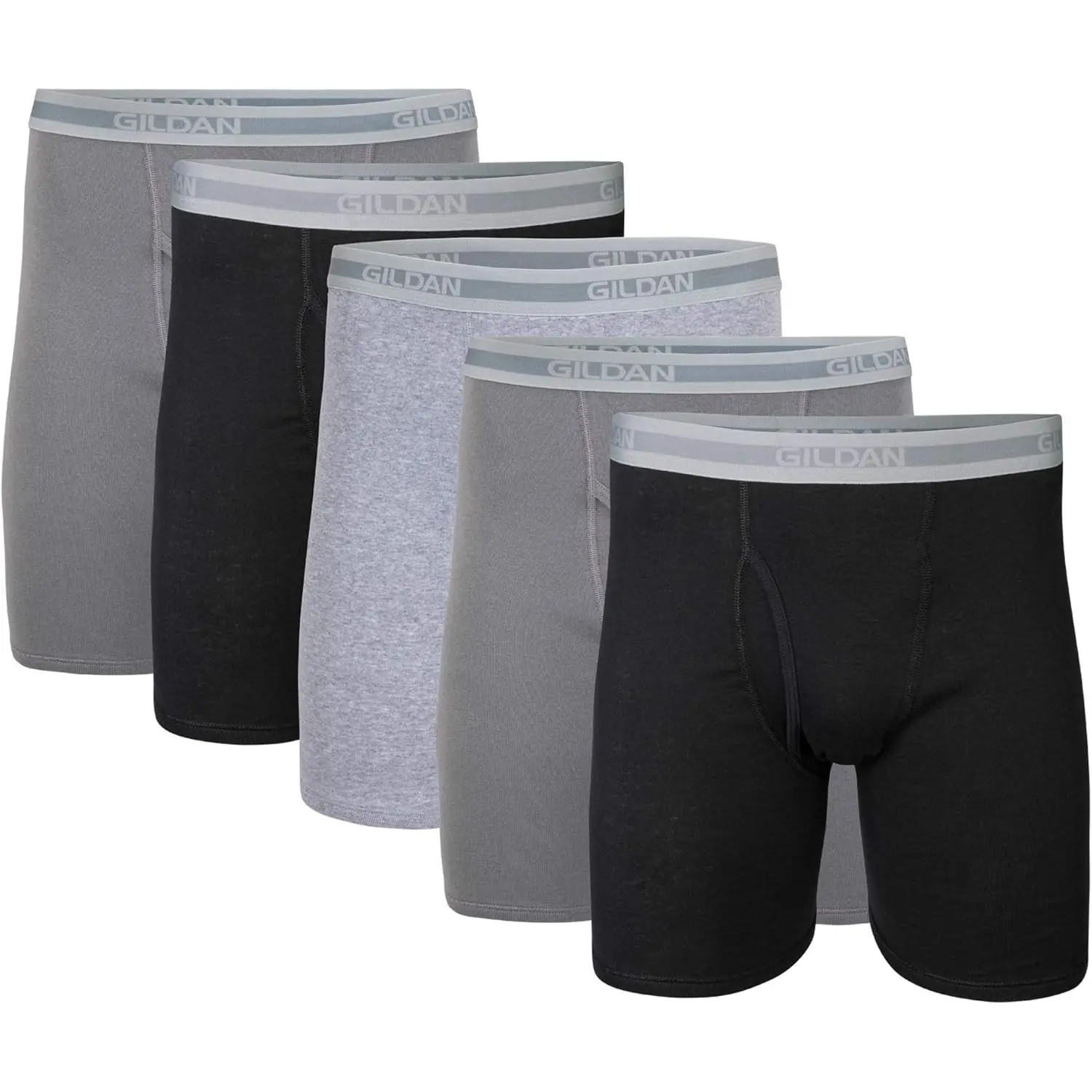 Gildan Men’s Boxer Briefs Multipack – Cotton Comfort Underwear for Men, Tag-Free, Moisture Wicking, Everyday Breathable Fit