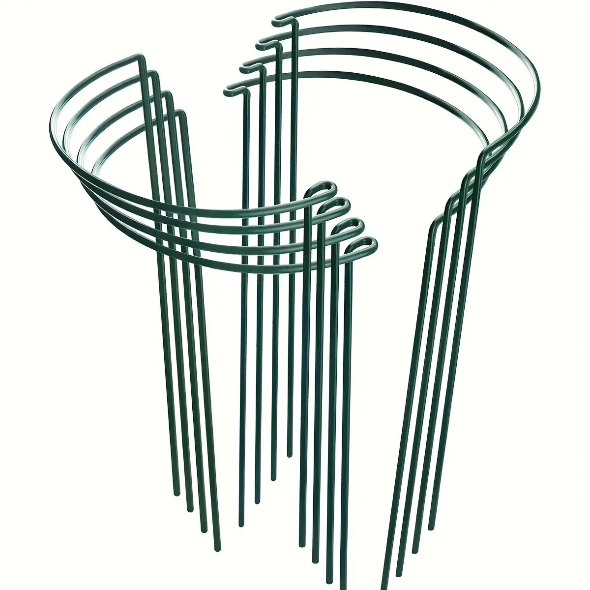 Higift 8-Piece Plant Support Stakes, Semi-Circular Metal Garden Trellis, Indoor Peony Cage, Outdoor Tomato & Hydrangea Supports, 25.4cm X 40.96cm