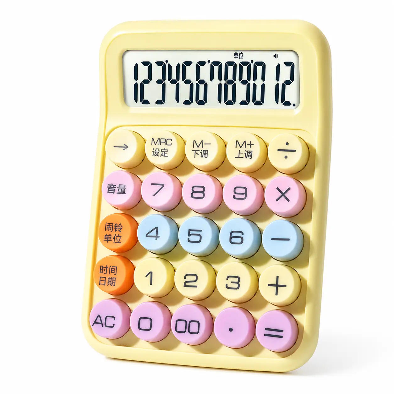 12-Digit Desktop Calculator with ABS Body, Large Colorful Buttons, Memory, Percentage, Square Root & Clear Functions for Office, Home Accounting Work Desks