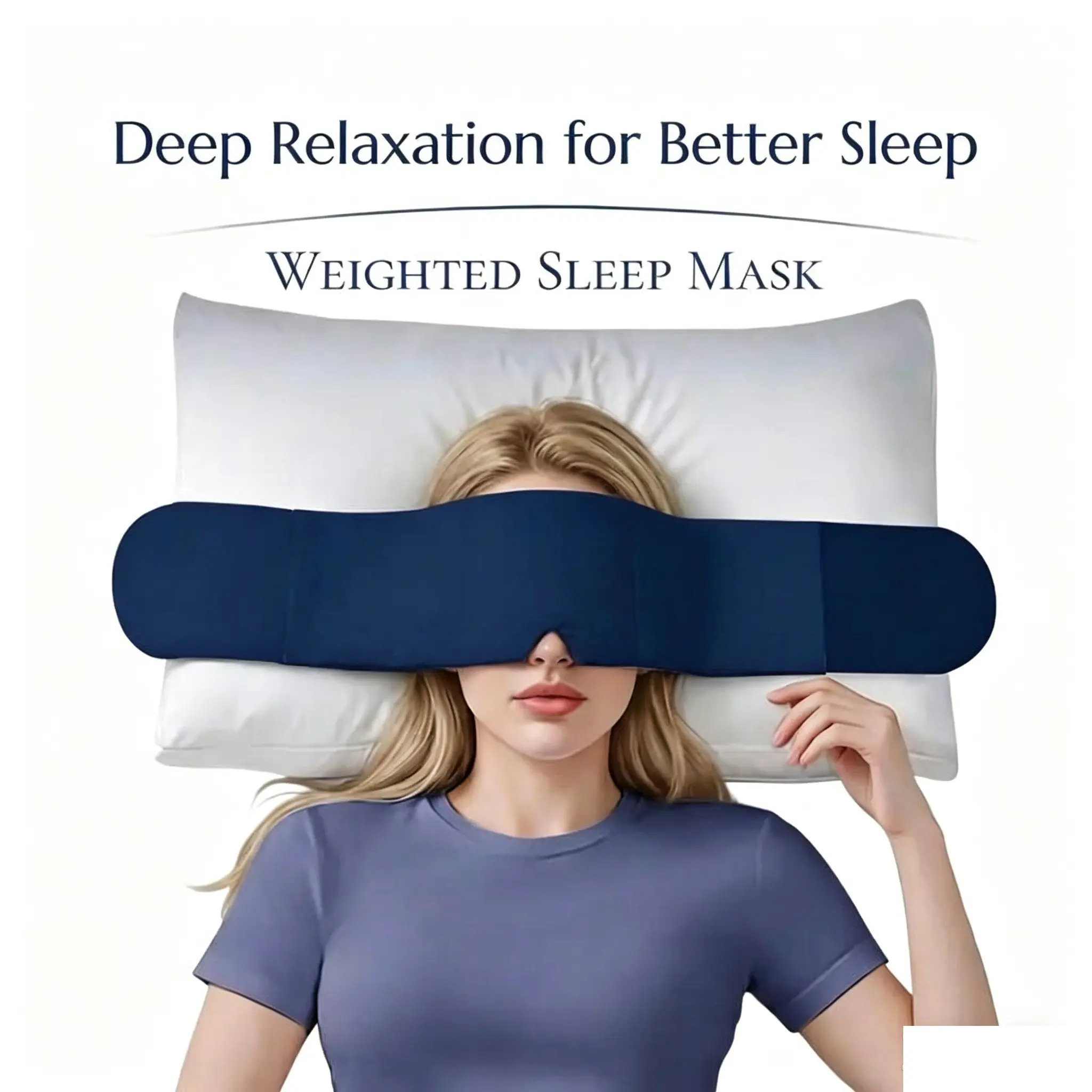 Double layered sleep mask, made of ice silk material, with a strapless Velcro design and a reinforced blackout eye mask. The side is sleep friendly and does not compress the eyes, suitable for both men and women.