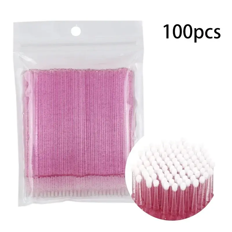 100PCS eyelash brush swab micro brush eyelash extension tool personal eyelash makeup detail brush