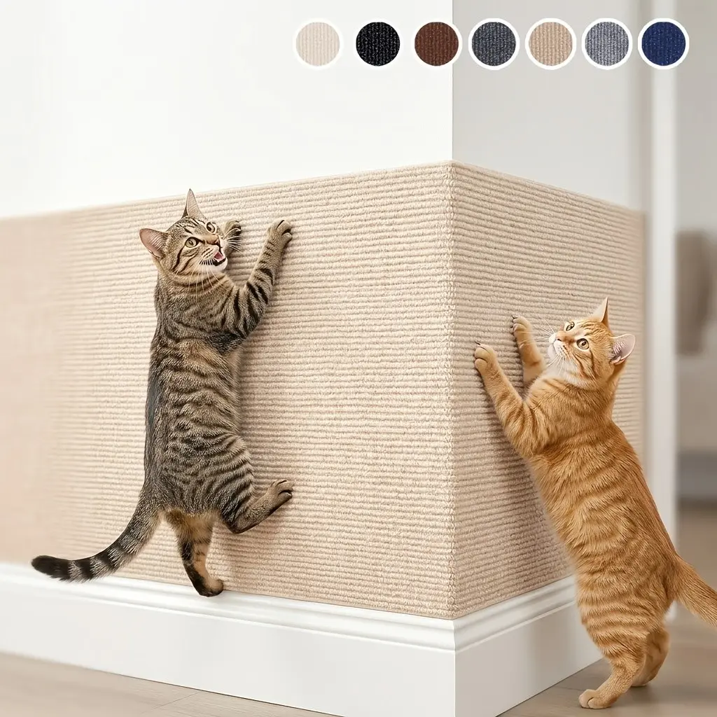 Self-Adhesive Cat Scratch Guard, Durable Polyester Fiber Surface, Versatile Home Pet Accessory, Ideal for Furniture and Walls