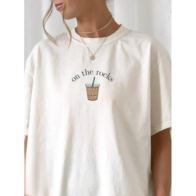 Coffee Shirt Iced Coffee Lover Gift Coffee Lover Tee Fun Coffee Gift Coffee TShirt Coffee T-Shirt  Coffee Lover Shirt,100% Cotton Oversized Short Sleeve Classic Heavy Cotton T Shirt Printed Graphic Tee Women's Casual Short-Sleeved Top