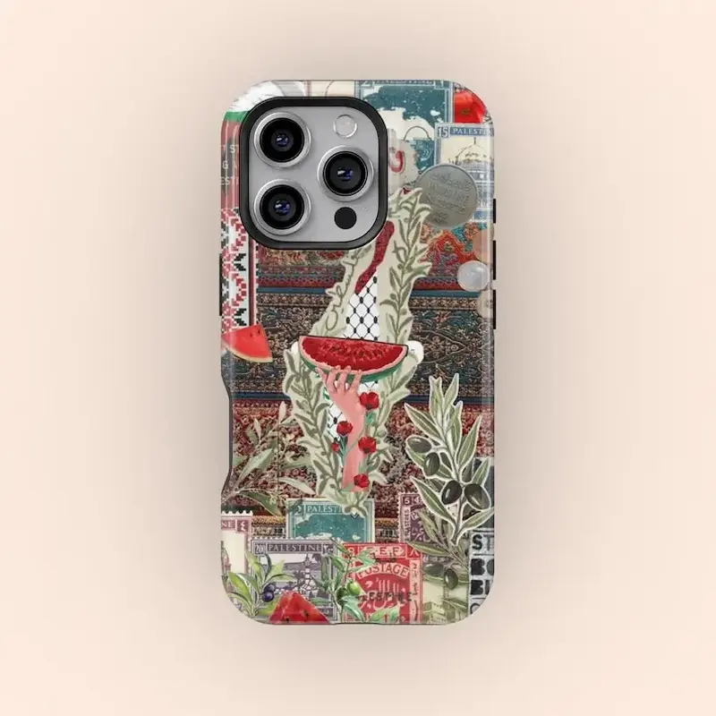 Palestine Inspired Phone Case |   Scrapbook Aesthetic Premium Film 2 in 1 Phone Case - Durable, Shock Absorbing and Stylish Protection - Compatible with iPhone 16, 15, 14, 13, 12, 11, Plus, Pro, Pro Max, Perfect birthday gift for friends.