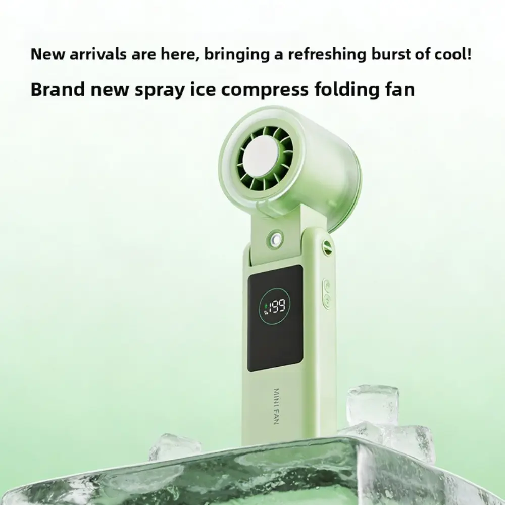 Handheld Mini Cold Mist Fan Ice Compress Portable Fast Cooling Quiet High Speed Air Fan for Office Dorm Outdoor Use