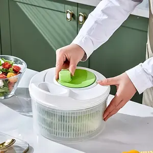 Large Capacity Manual Salad Spinner, Hand Crank Design, Easy Vegetable Fruit Drying, Kitchen Essential, Camping Friendly