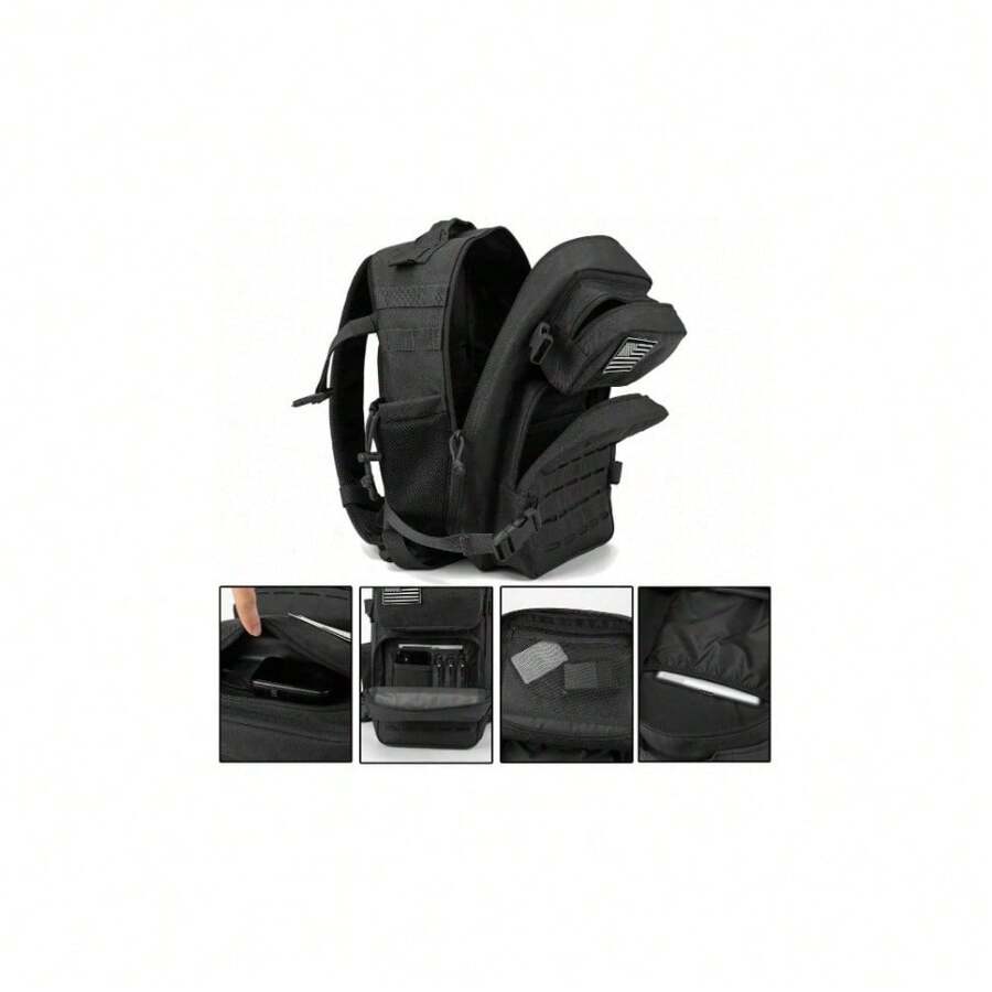 25L Tactical Backpacks for Men Survival Laser Cut Daypack Small Bug Out Bag Hunting Rucksack with Dual Cup Holders multifunctional backpack USB Charging Women's Travel Backpack USB Charging Women's Travel Backpack