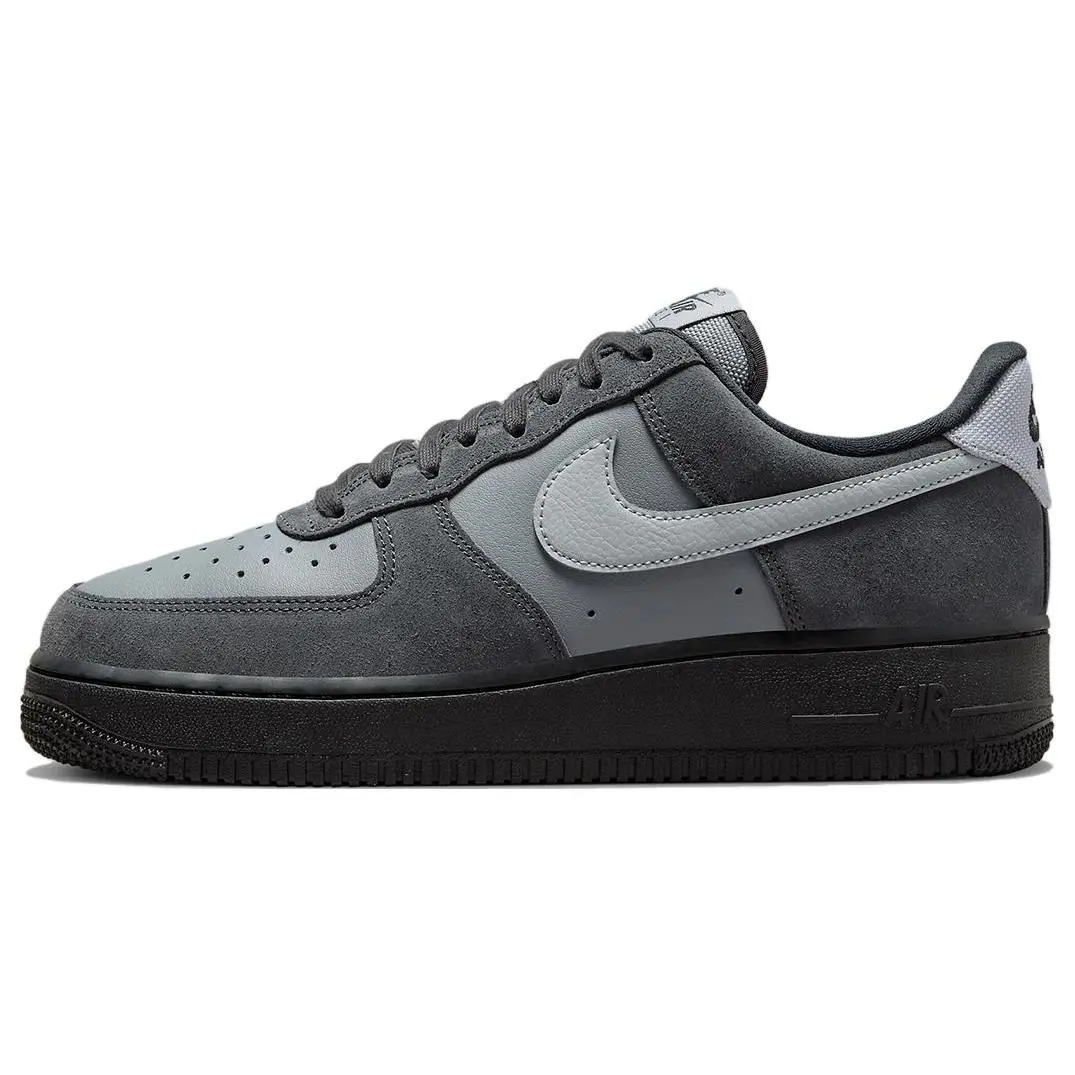 Nike Air Force 1 Wolf Grey Anthracite Men's Low-Top Casual Sneakers with Durable Breathable Construction Verifiable, with credentials and supporting global authentication