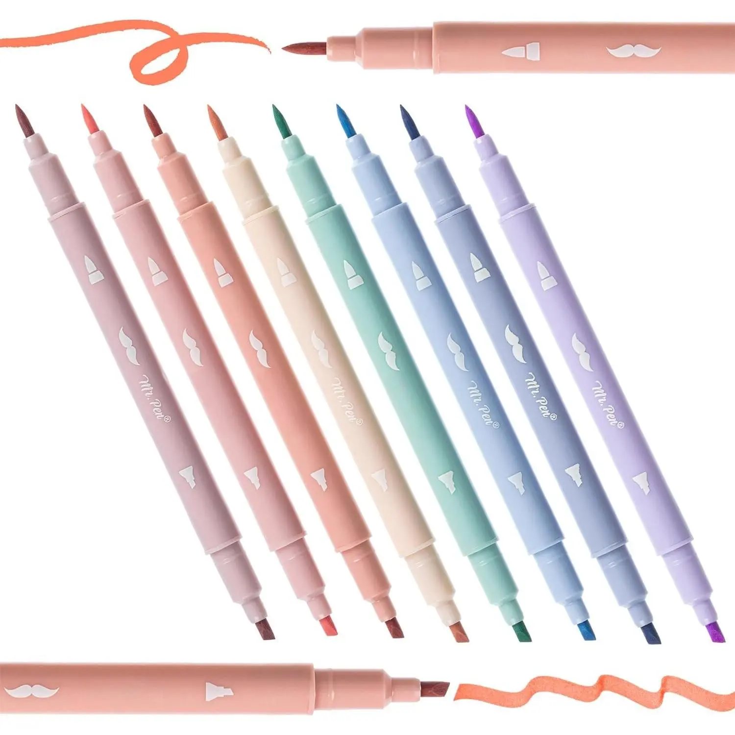 -  Tip Aesthetic  Highlighters No Bleed Through, 8 count | Chisel & Brush Tip, Cute Highlighter for Journaling Supplies and School Accessories,  Highlighters and s No Bleed