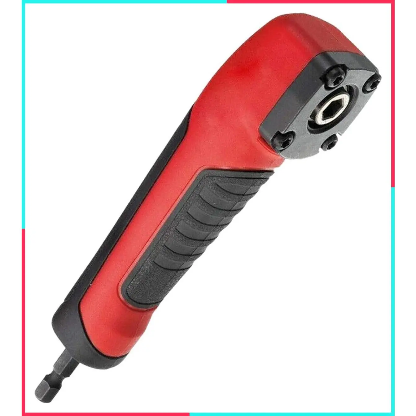 Right Angle Drill Attachment, 90 Degree Corner Screwdriver Socket Adapter with ABS Handle for 18V Impact Driver and Drill Bits, Size 13.5x3.5x2cm