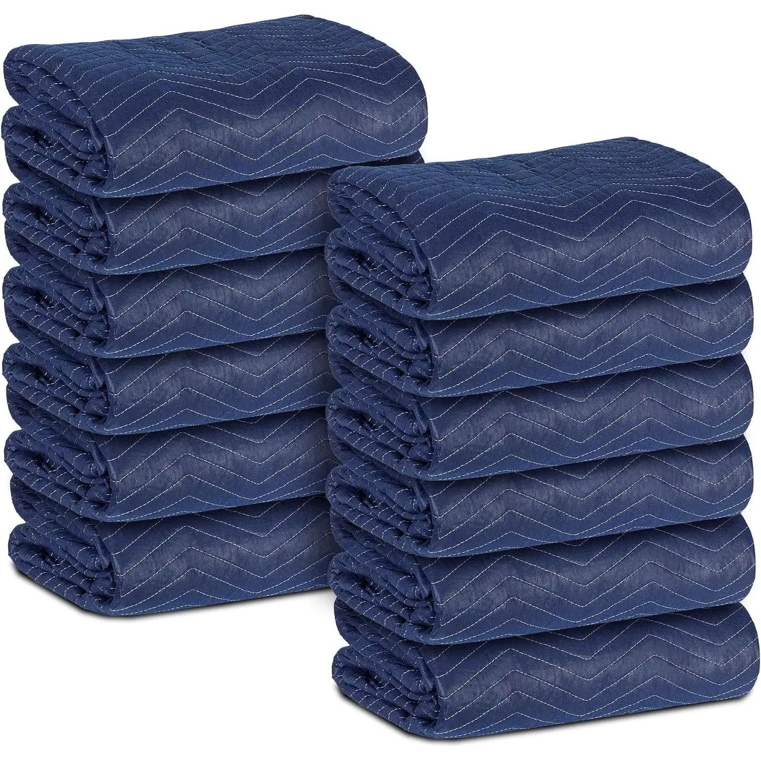 12 Moving Packing Blankets 80 x 72 Inches (35 lb/dz) Heavy Duty Moving Pads for Protecting Furniture Professional Quilted Shipping Furniture Pads (Dark Blue 12PCS)