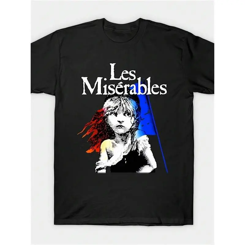 Les Miserables Iconic Printed T-Shirt, Men's Short-Sleeve Casual Outdoor Sports, Daily Wear, Holiday Gift