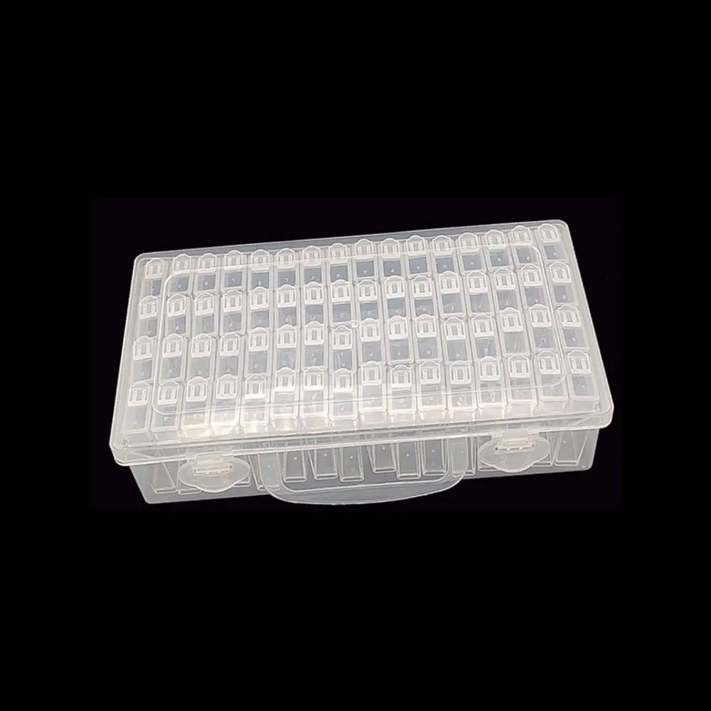 64 Transparent Square Bottles Storage Container, Diamond Painting Art Storage Box, Ideal for Rhinestones, Beads, DIY Crafts, Jewelry Making Accessories