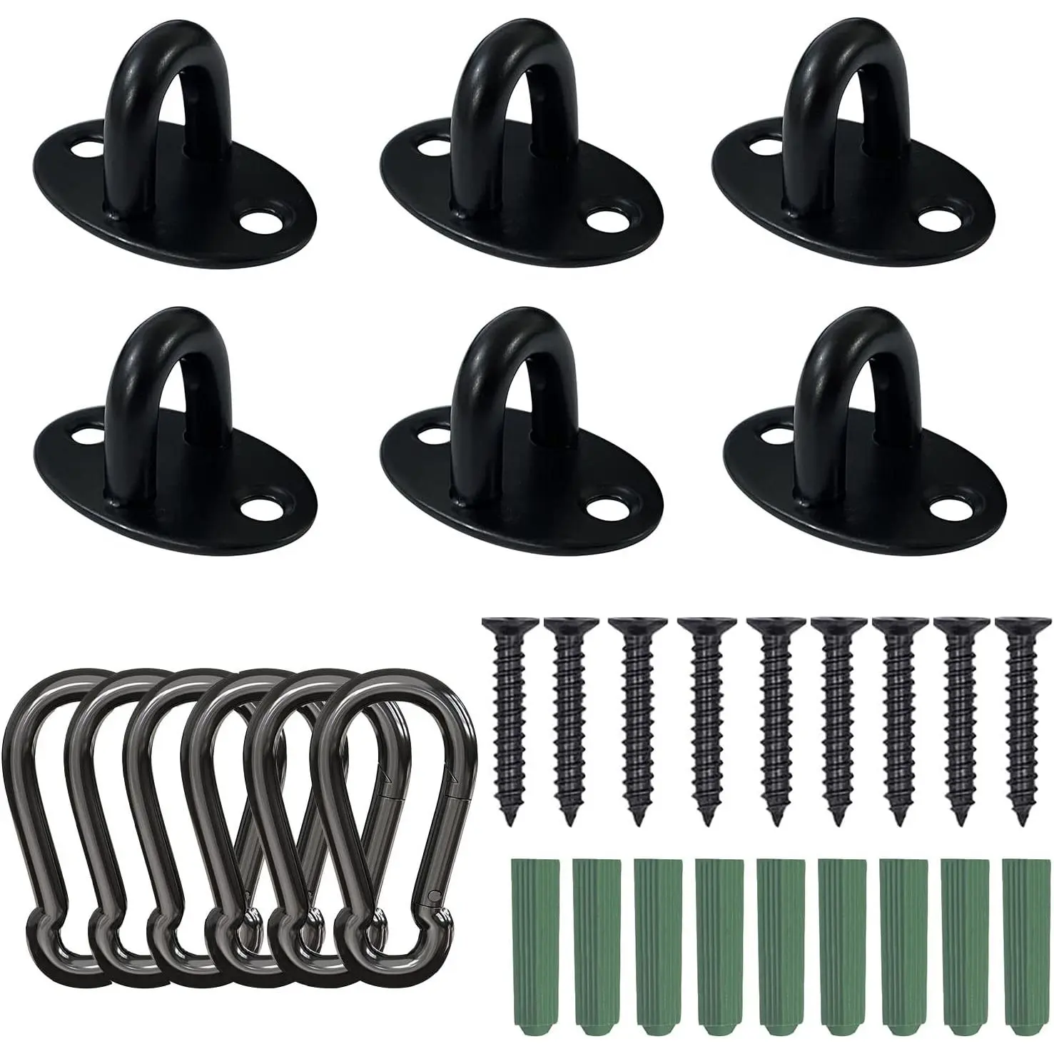 12 count Stainless Steel Ceiling Hooks with Screws | Ceiling Hooks Pad Eyes Plate Marine Hardware Hooks