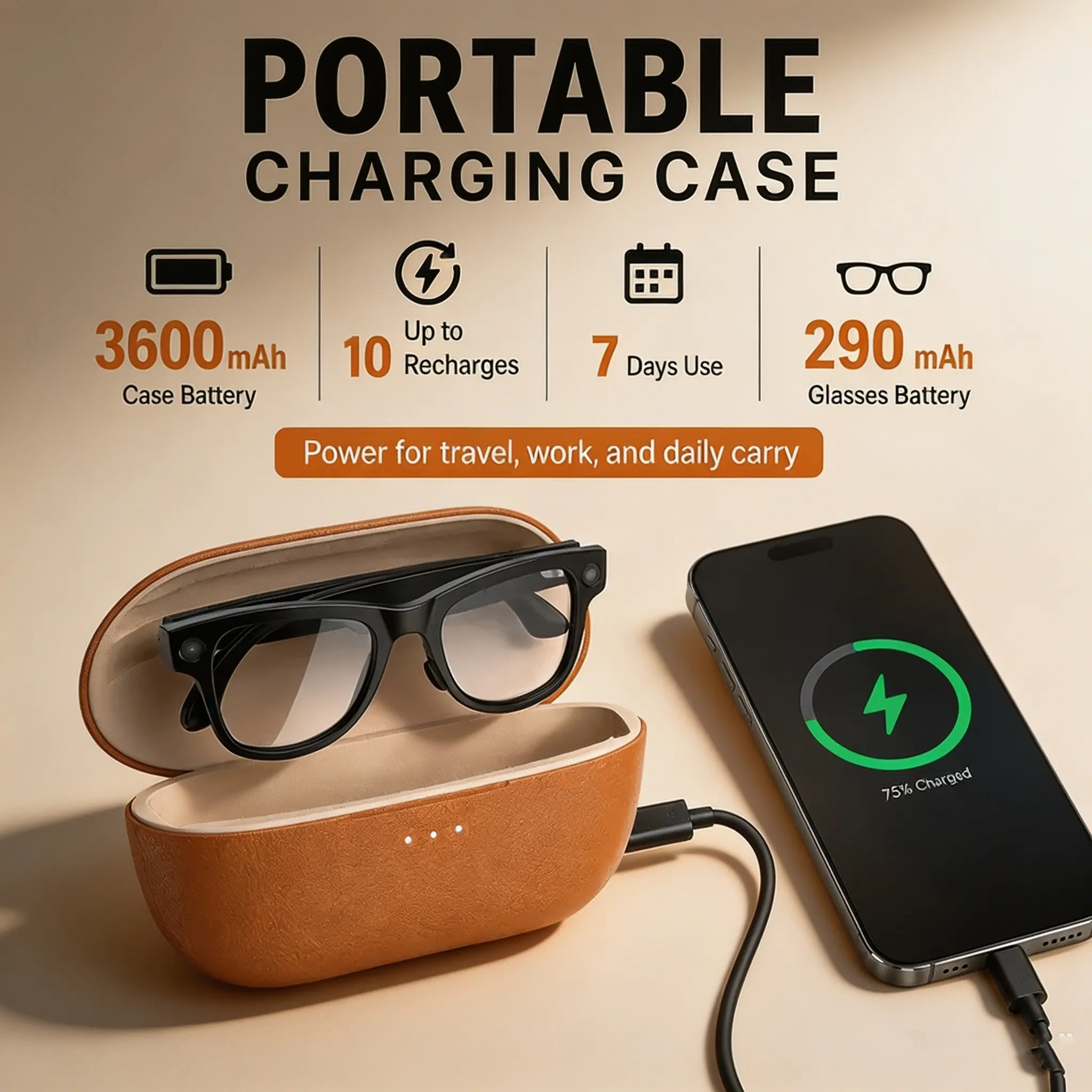 M02 Ultra Ai Smart Glasses, HD Camera, Photo Video Audio, Real-Time Translation, Bluetooth-compatible Music, 3600mah Charger, UV Protection, Color-Changing Lenses