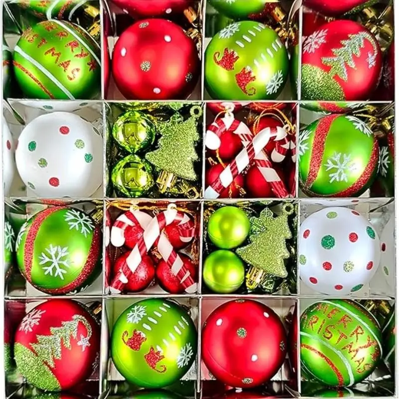 46 Piece Christmas Decorations, decorative ornaments, and, Perfect for Holiday Wreaths, Ideal for Festive Celebrations, Enhance Your Christmas Tree