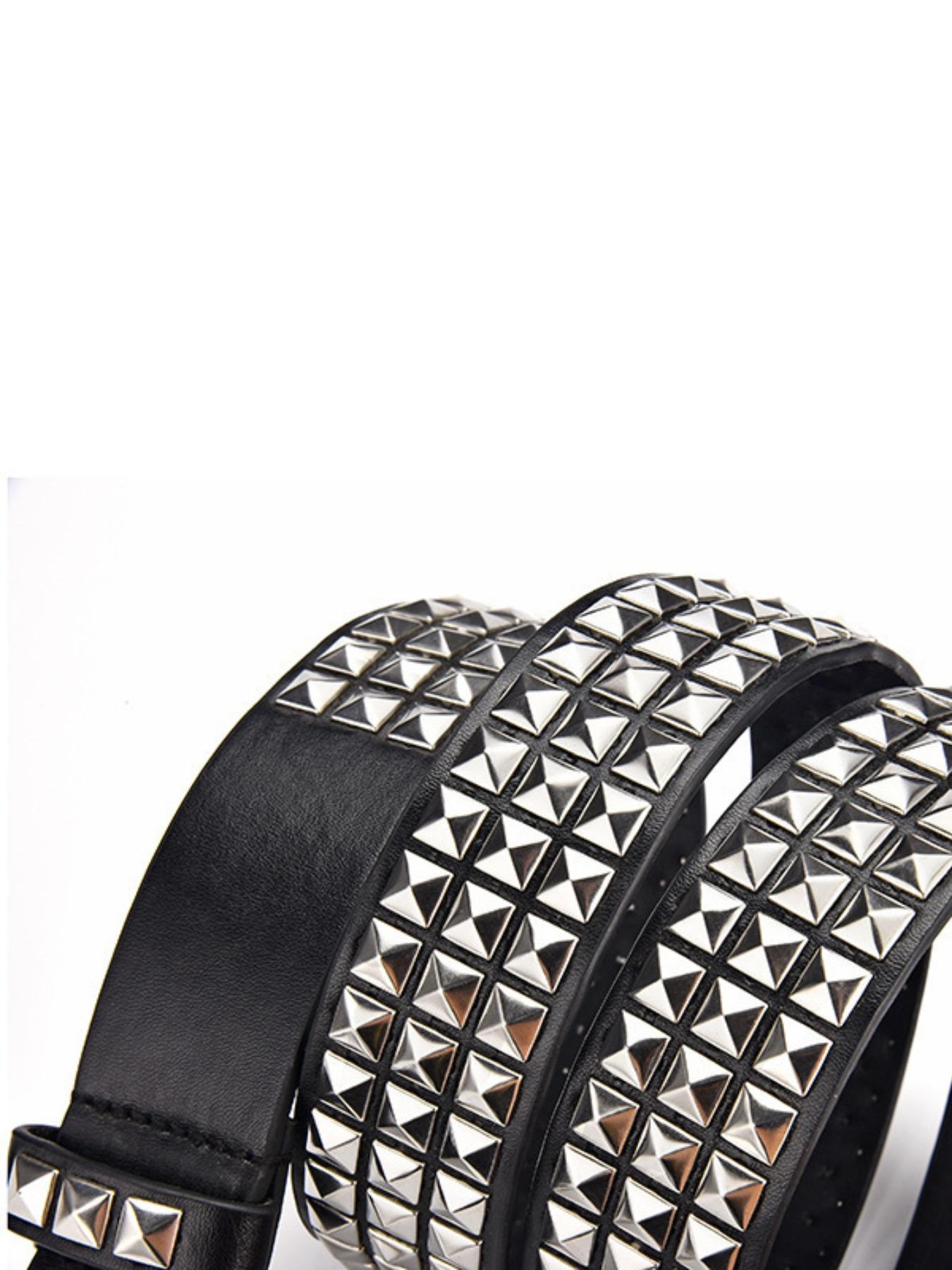 Punk Style Studded PU Leather Belt, Fashion Belt for Party, Daily Clothing Decor, Trendy All-match & Exquisite Belt for Birthday Gift, Studded Waist Belt, Belts Men, Design Belt, Cool Belts