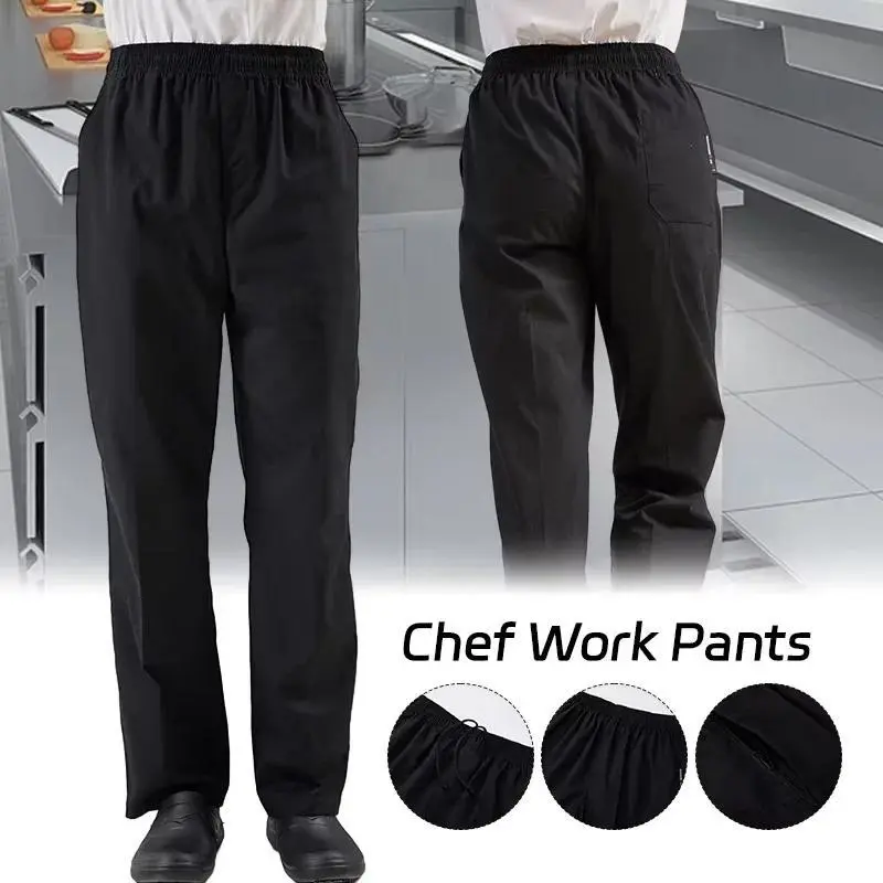 High quality Chef Bottoms for Men New Chef Pants Cooking Restaurant Kitchen Lightweight black Chef Trousers Accessories Woman