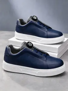 Men's Board Shoes, PU Leather Upper, Anti-Slip Rubber Sole, Slip-On Design, Business Casual, All Seasons, Comfortable & Durable, Walking Shoes