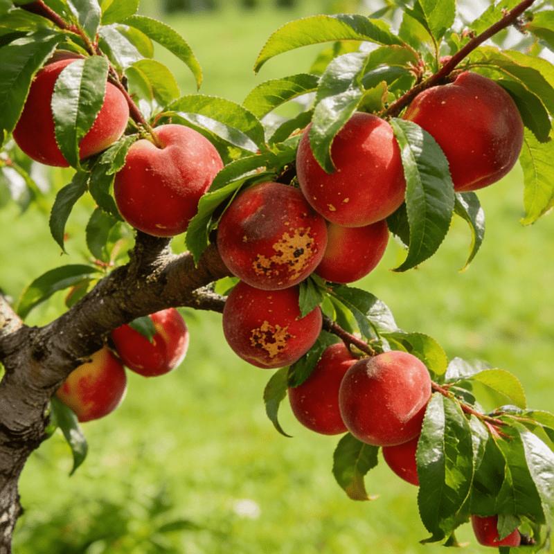 Live seedlings of Honggang peach tree, a compact fruit tree suitable for small spaces, a hardy variety that produces juicy peaches for families to enjoy