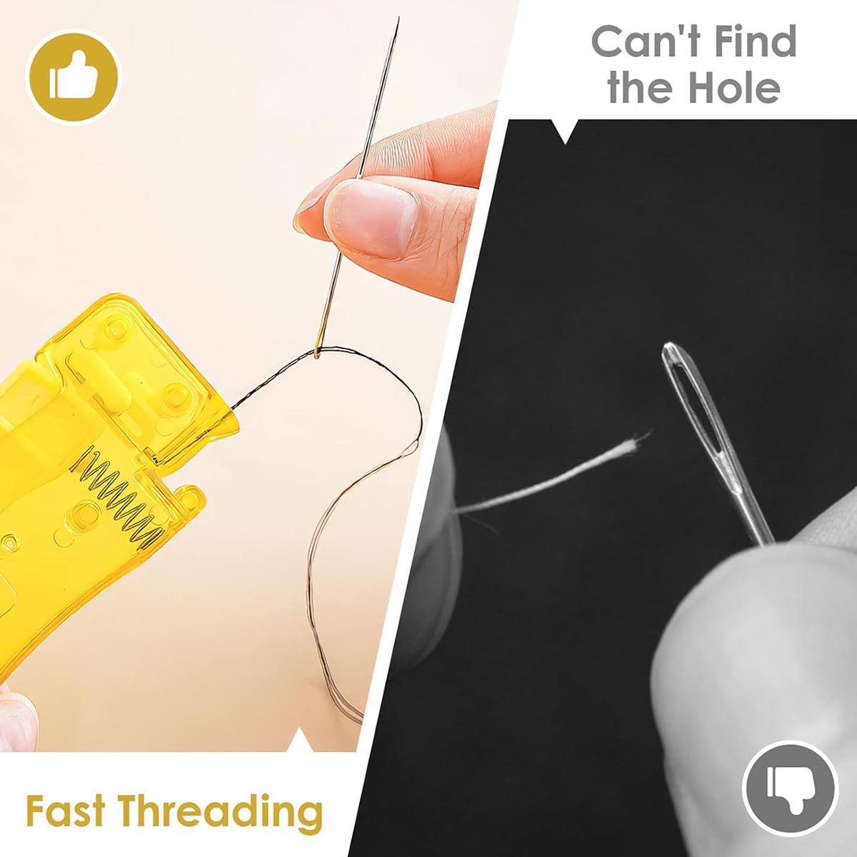 Simple Spring Loaded Needle Threader, Automatic Sewing Tool for Elderly and Adult Users