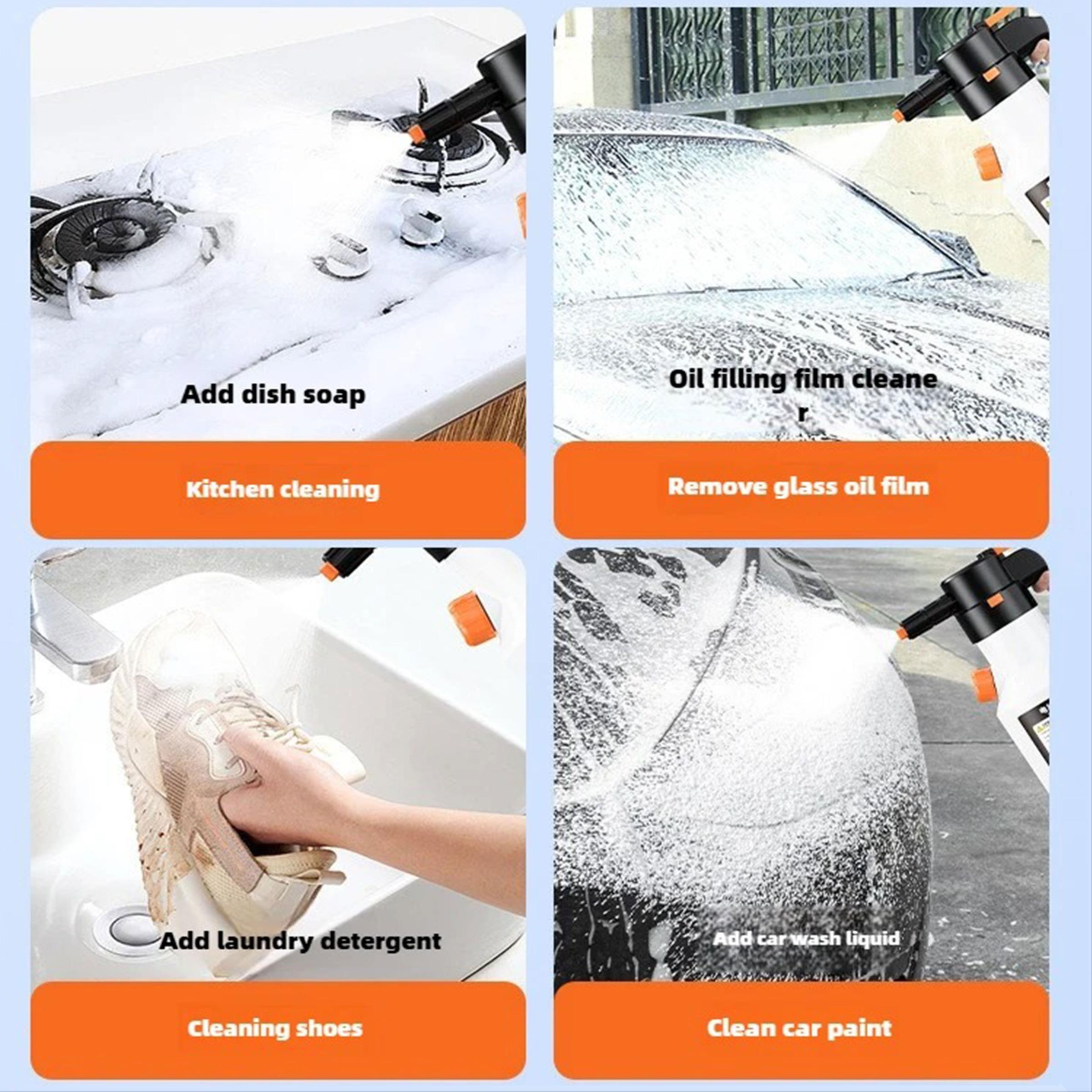 2L Electric Foam Gun with 70° Wide Spray Angle, Multi-Functional Large Capacity Battery for Car, Kitchen, Home Cleaning Foam Sprayer