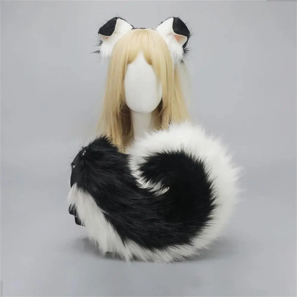 Plush Anime Dog Ears & Tail Costume Prop Set (2Pcs, 12 Styles) - Party Cosplay Accessories for Comic-Con
