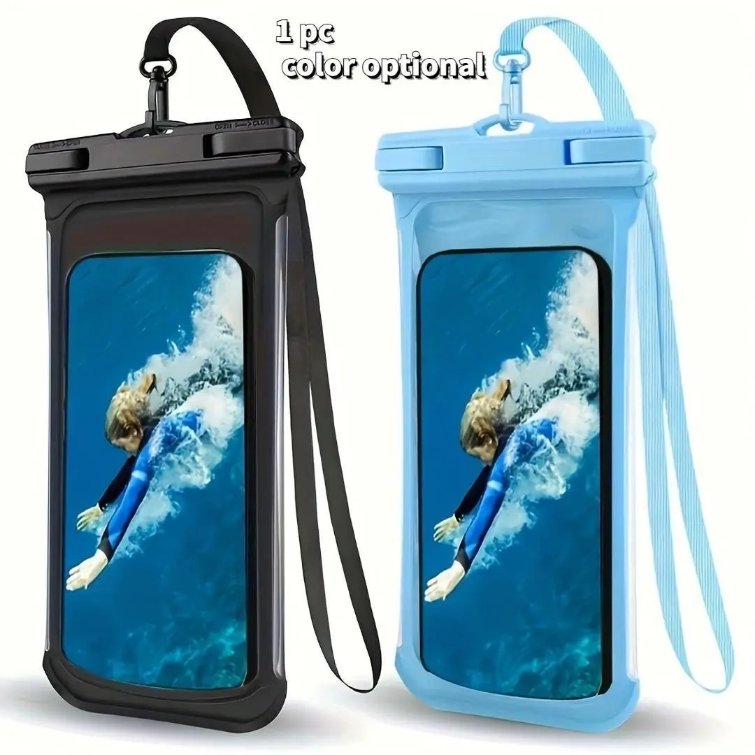 Portable Waterproof Smartphone Case, Cellphone Casing, Floatable Thick Bag, Ideal for Swimming, Surfing, Rainy Travel, Beach, Sailing, Skiing, Protects Up to 7 Inches
